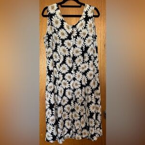 Betsy Lauren Floral Button-Up Dress - Black and Cream